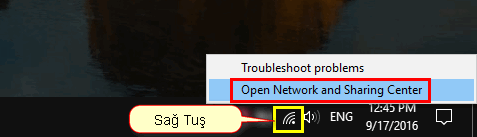 Windows 10'da Ag ve Paylasim Merkezi Nerede?